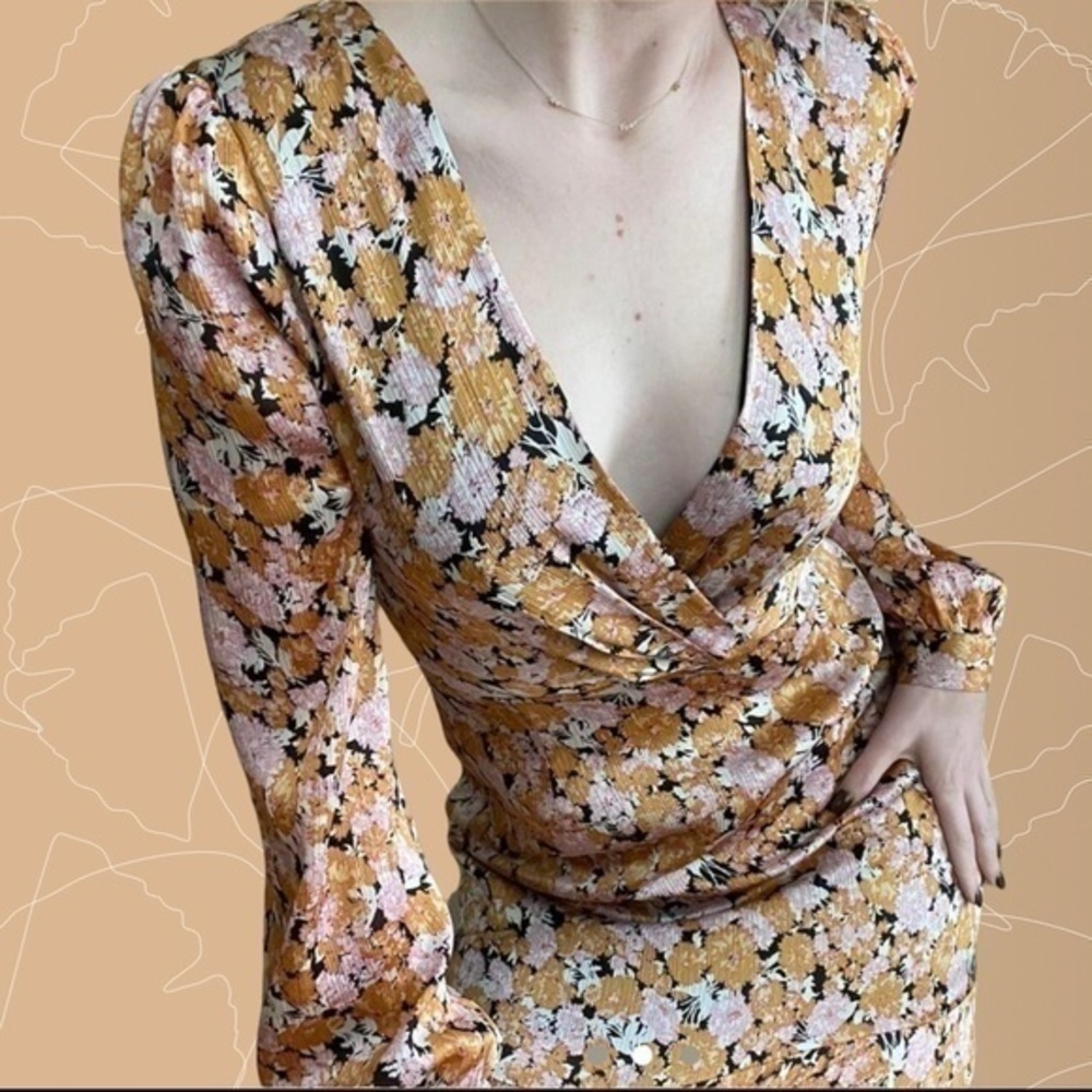 Orange Flora midi dress - Picture 4 of 4